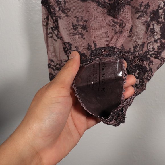NWT Free People Bodysuit Too Cute Eggplant Combo - Picture 8 of 12
